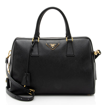 Prada Lux Saffiano Leather Mini Convertible Boston Bag
