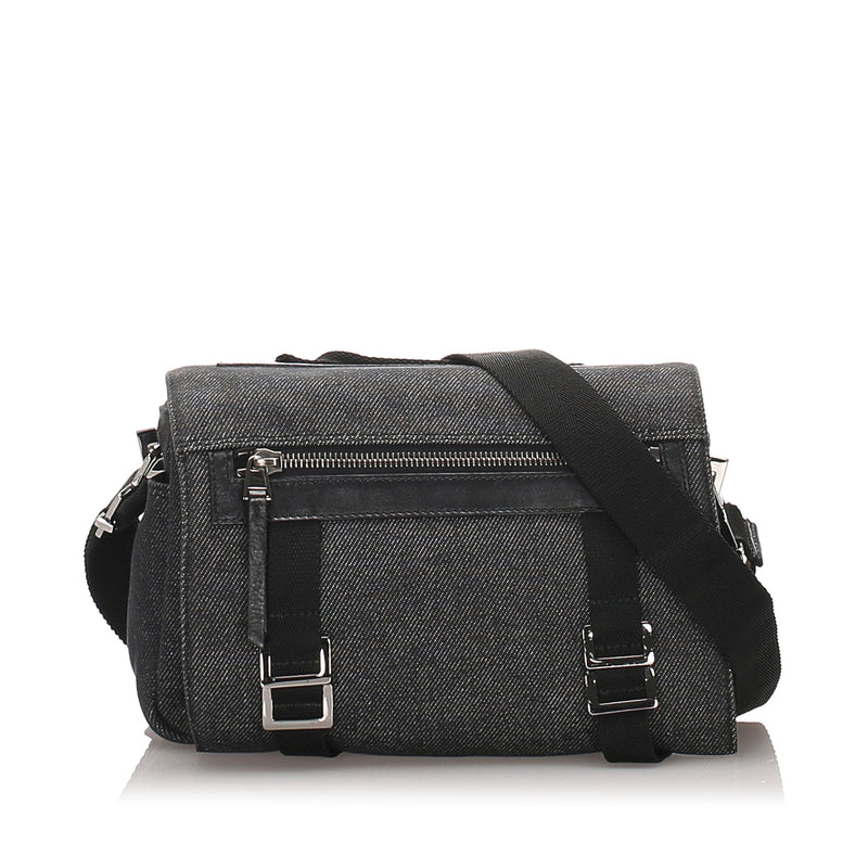 Pre-Loved Gucci Gray Dark Denim Fabric Messenger Bag Italy – LuxeDH