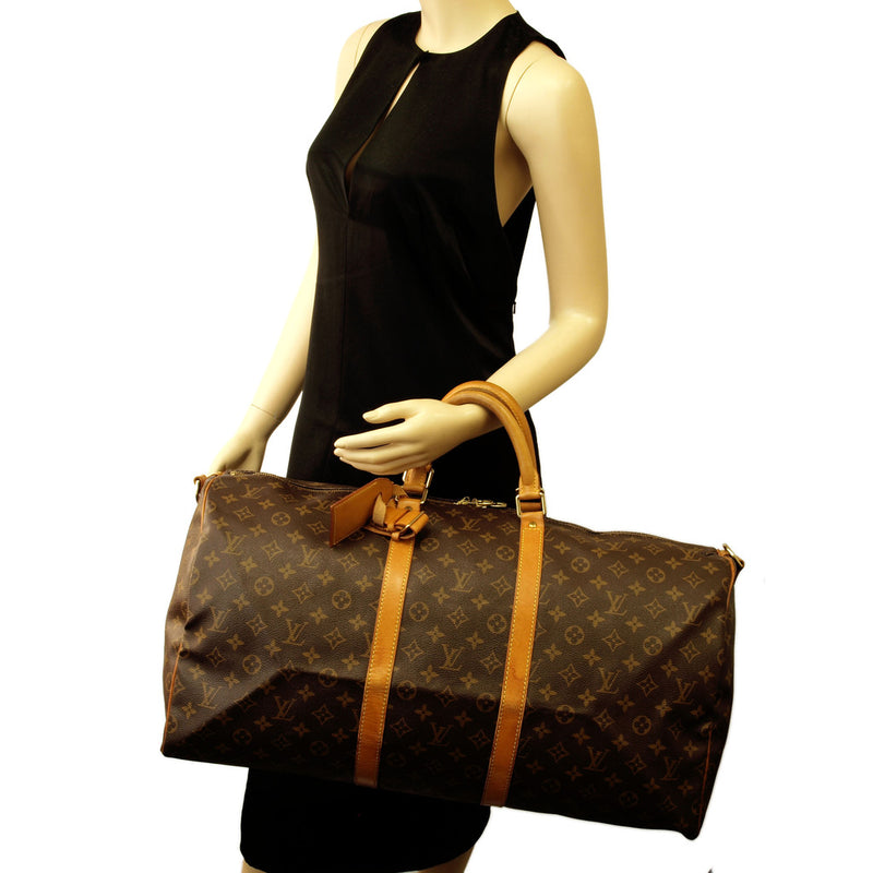 Gently Used Louis Vuitton Monogram Keepall 55 Handbag (Authentic Pre O – LuxeDH