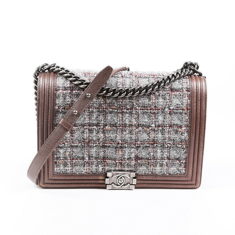 chanel boy bag tweed