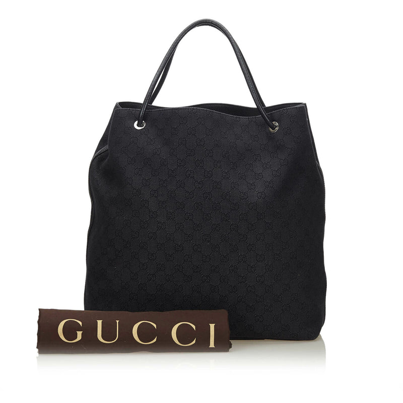 Pre-Loved Gucci Black Canvas Fabric GG Gifford Tote Bag Italy – LuxeDH