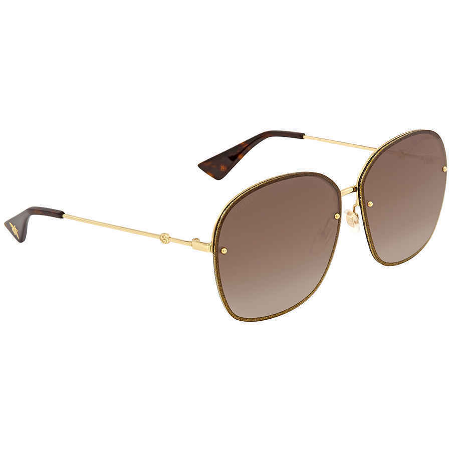 Gucci Brown Gradient Oval Sunglasses 