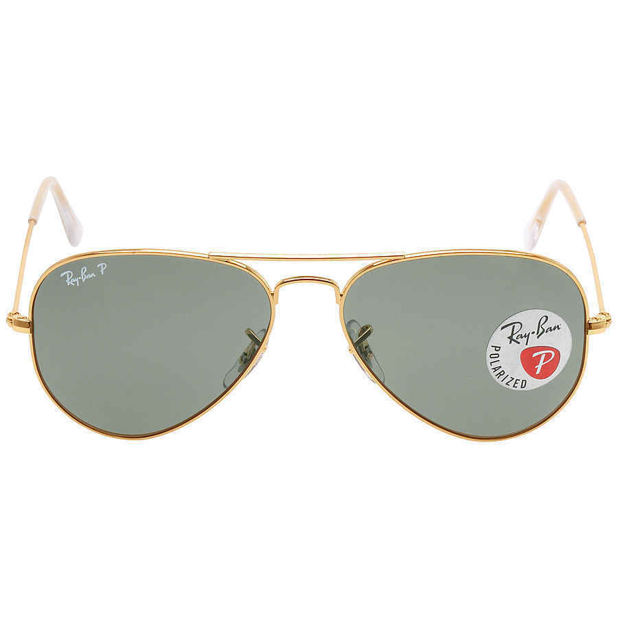 Ray Ban Original Aviator Green Polarized Sunglasses Rb3025 001 58 55 14 Luxedh