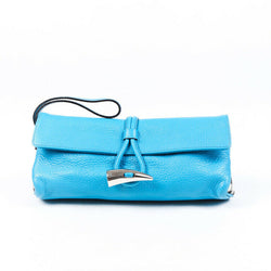 blue wristlet bag