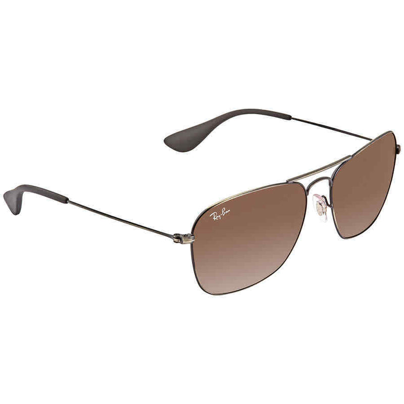 ray ban aviator brown rectangle sunglasses