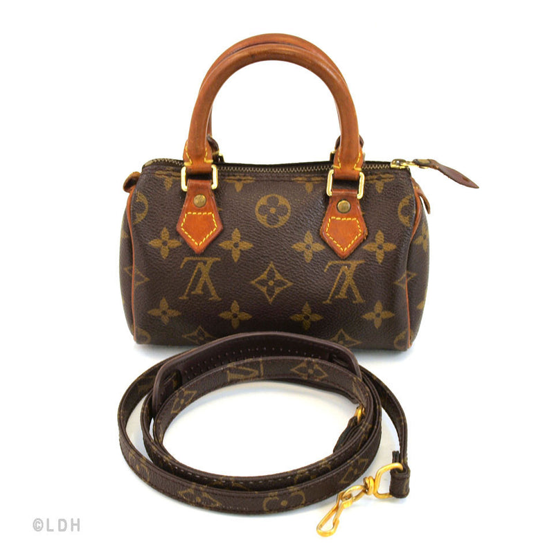 Louis Vuitton Mini Sac Noe Monogram Canvas Brown Golden Leather Cloth  ref.42204 - Joli Closet