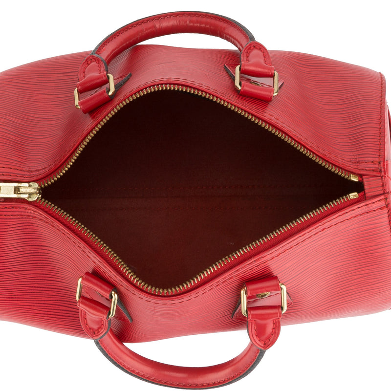 Louis Vuitton Red Epi Speedy 25 Bag (Pre Owned) – LuxeDH