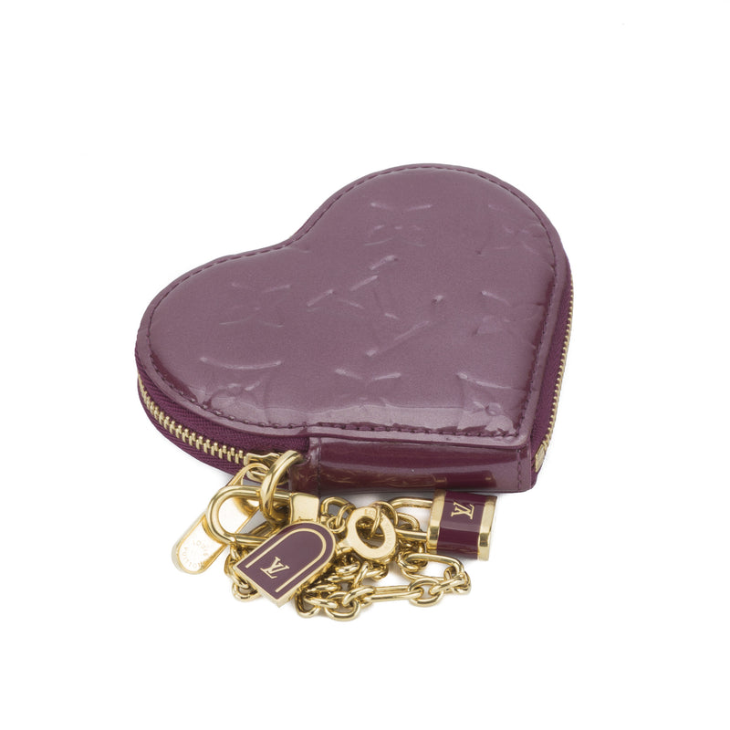 Louis Vuitton Violet Vernis Heart Porte Monnaie Coin Case (Authentic P – LuxeDH