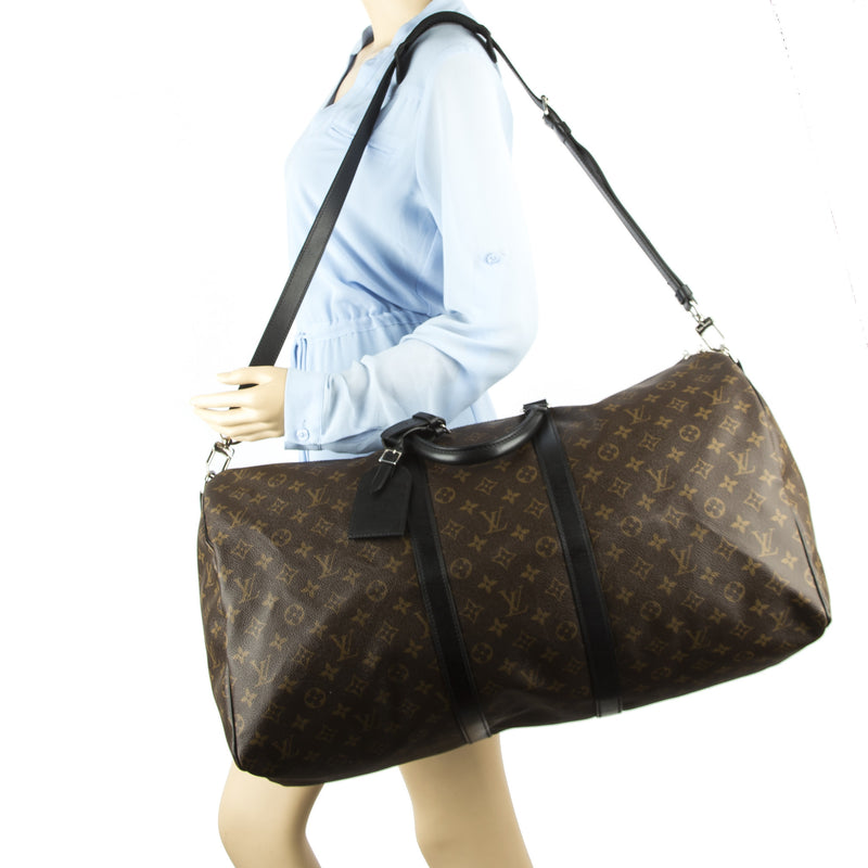 Louis Vuitton Monogram Macassar Keepall Bandouliere 55 Bag (Authentic – LuxeDH