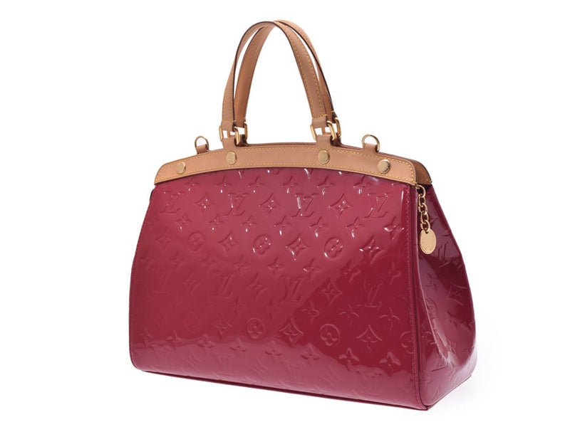 Louis Vuitton Rose Angelique Vernis MM Brea Bag Gold Hardware