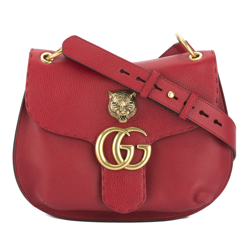 Gucci Red Leather GG Marmont Shoulder Bag (New with Tags) – LuxeDH