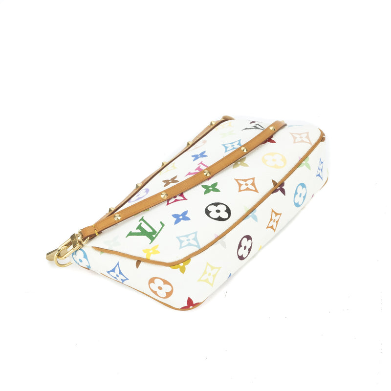 Louis Vuitton White Monogram Multicolor Pochette Accessoires Bag (Auth – LuxeDH