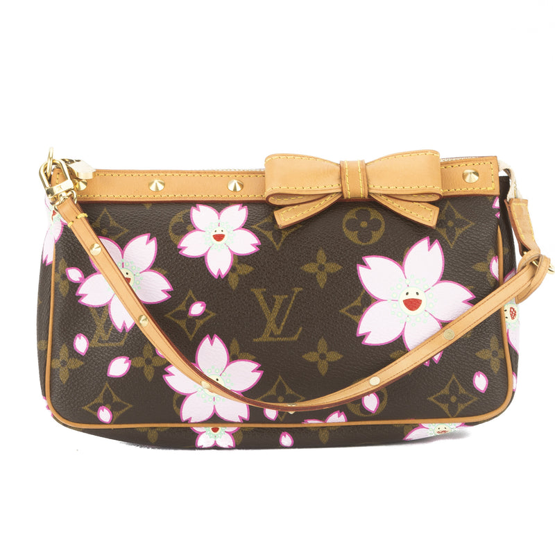 Louis Vuitton Rose Cherry Blossom Monogram Pochette Accessoires Bag (A – LuxeDH