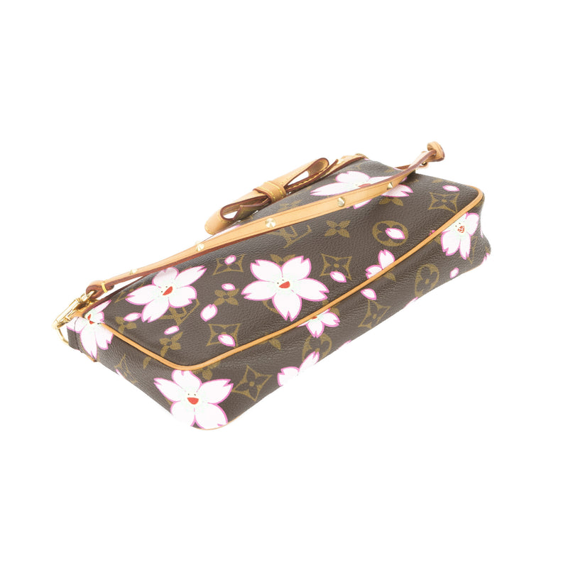 Louis Vuitton Rose Cherry Blossom Monogram Pochette Accessoires Bag (A – LuxeDH