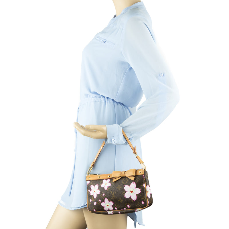 Louis Vuitton Rose Cherry Blossom Monogram Pochette Accessoires Bag (A – LuxeDH
