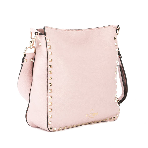 Valentino Light Pink Leather Rockstud Utilitarian Small Crossbody Bag - 3102002 | LuxeDH
