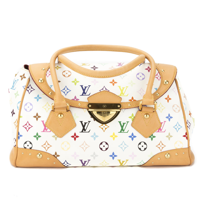 Louis Vuitton White Monogram Multicolore Beverly GM Bag (Pre Owned) – LuxeDH