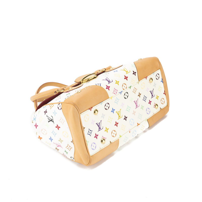 Louis Vuitton White Monogram Multicolore Beverly MM Bag - Yoogi's Closet