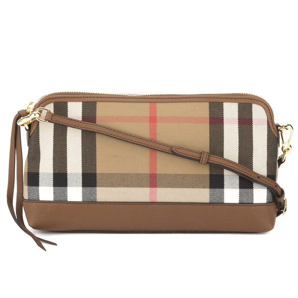 burberry house check crossbody clutch