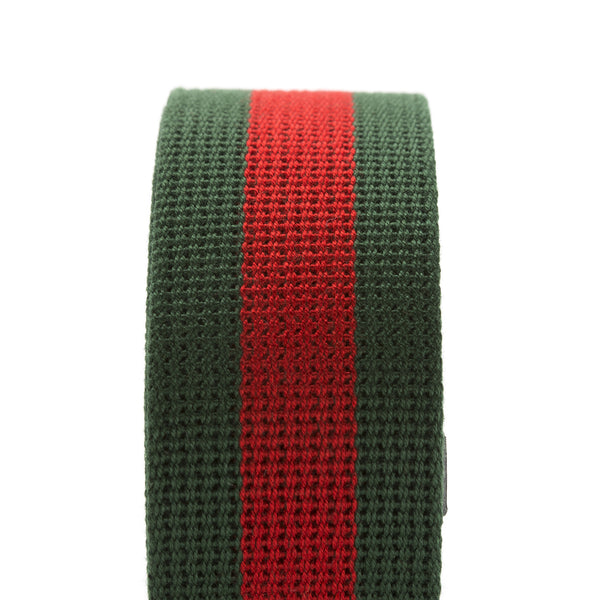 Gucci Green and Red Canvas Web Belt with Bee Buckle (New with Tags) - 3375007 | LuxeDH