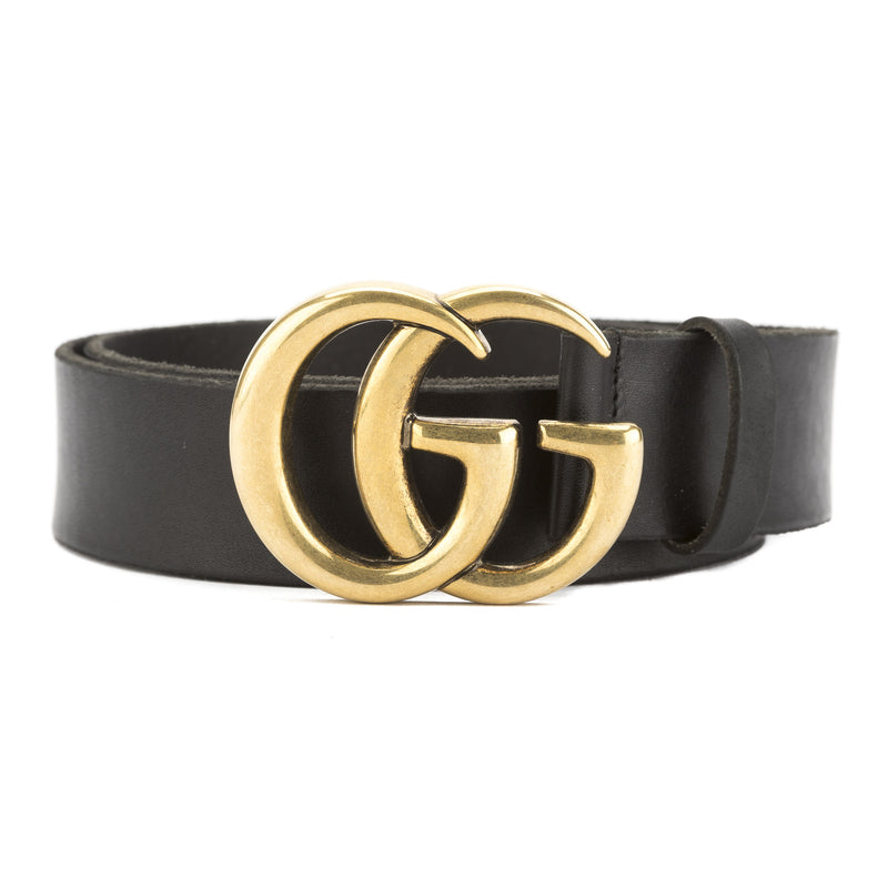 Gucci Black Leather Belt with Double G Buckle (New with Tags) – LuxeDH