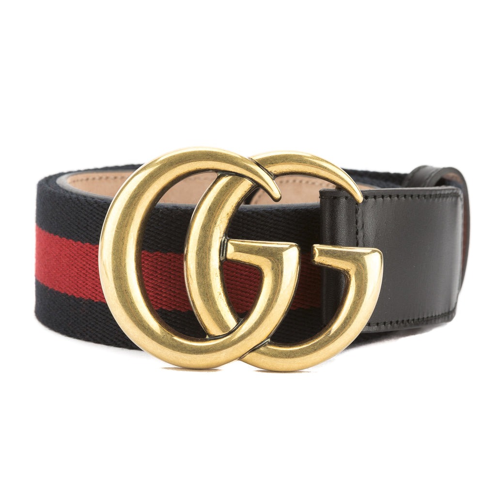 Gucci Interlocking G Palladium Buckle Belt GG Supreme 1.5W Beige/Blue