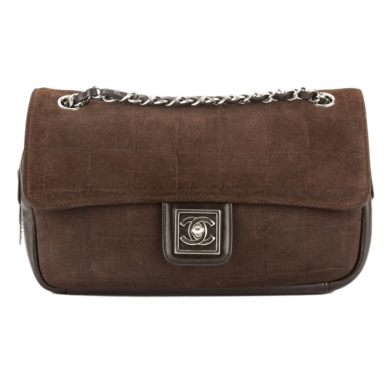 Chanel Brown Chocolate Bar Suede Coco Mark Flap Bag (Pre Owned) – LuxeDH