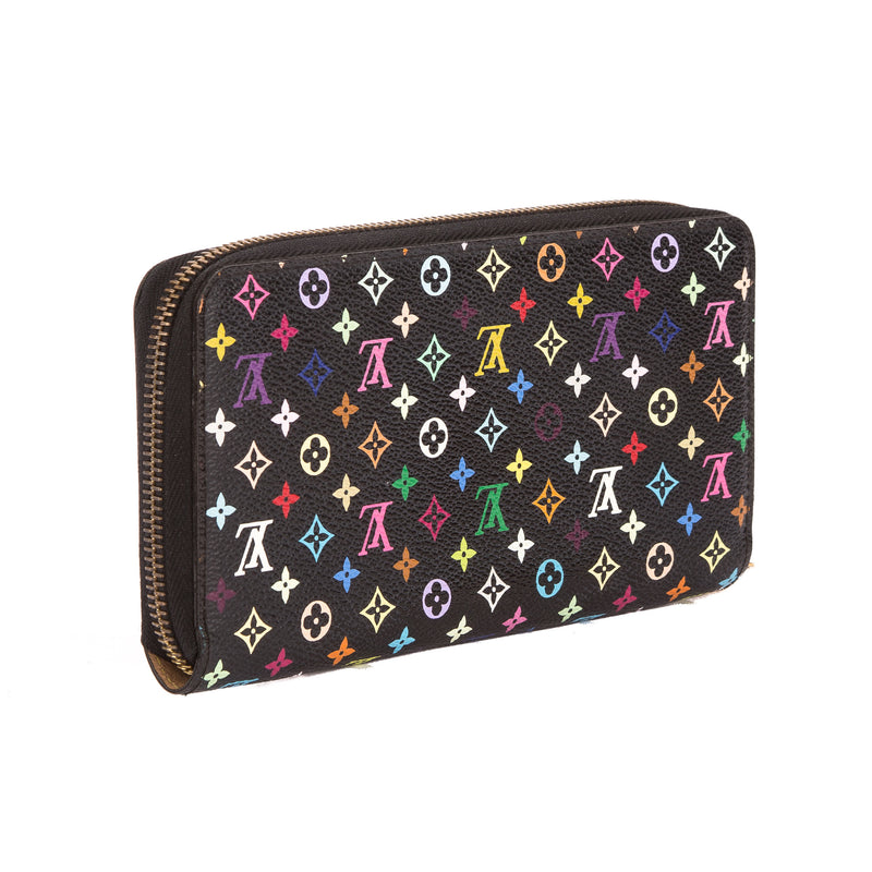 Louis Vuitton Black Monogram Multicolore Zippy Long Wallet (Pre Owned) – LuxeDH