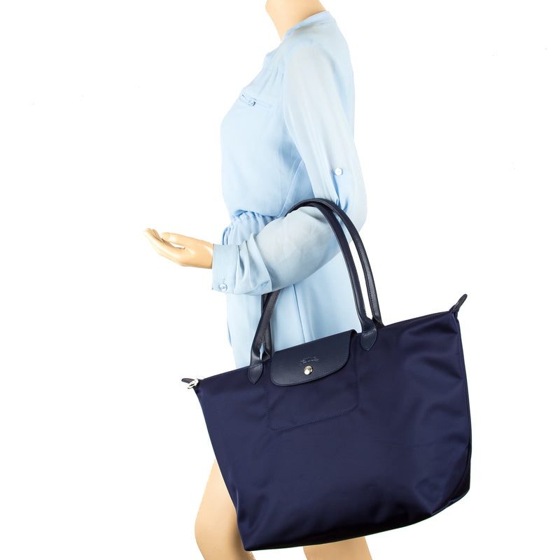 longchamp navy tote bag