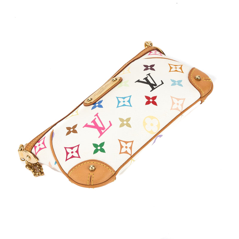 Louis Vuitton White Monogram Canvas Multicolore Pochette Milla MM Bag – LuxeDH