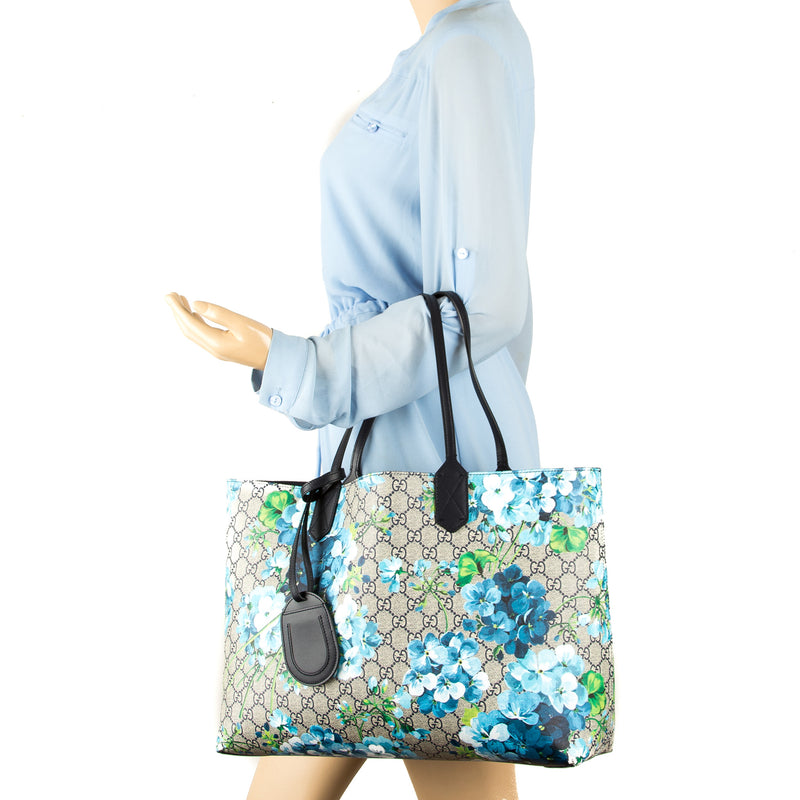 gucci blooms blue tote