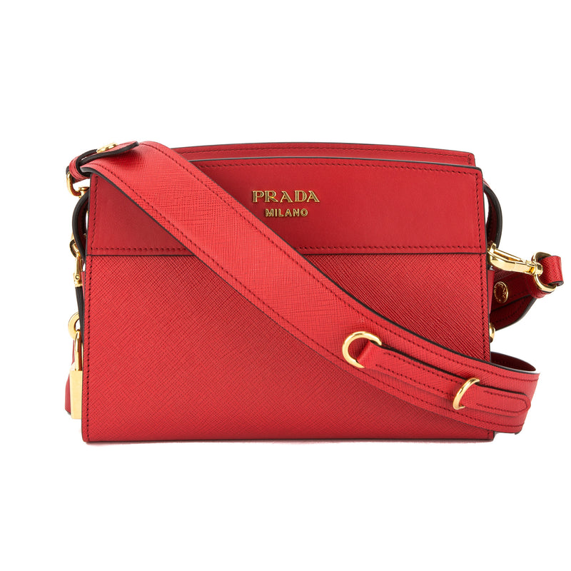 Prada Red Saffiano Leather Camera Bag (New with Tags) – LuxeDH