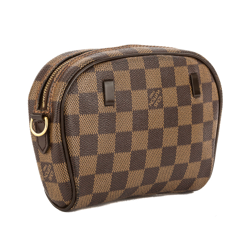 Louis Vuitton Brown Damier Ebene Ipanema Pochette Leather Cloth Pony-style  calfskin ref.553239 - Joli Closet