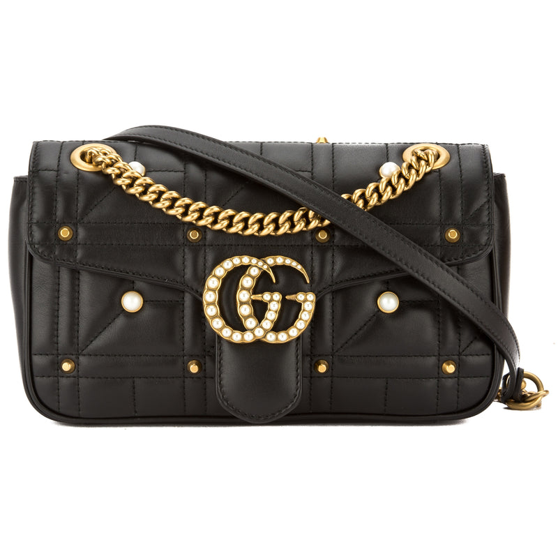 Gucci Black Leather GG Marmont Matelasse Shoulder Bag (New with Tags) – LuxeDH