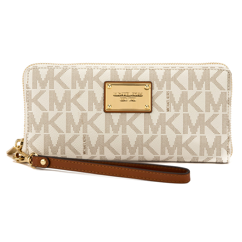 michael michael kors signature jet set item travel continental wallet