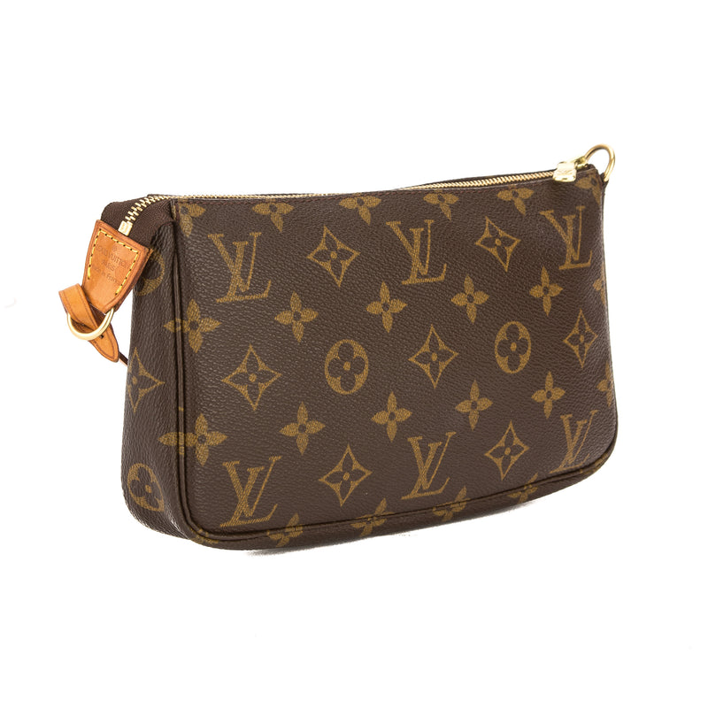 LOUIS VUITTON Pochette Accessoires Monogram Canvas Pouch Bag Brown