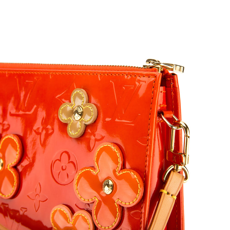 Louis Vuitton Orange Monogram Vernis Leather Lexington Flower Pochette – LuxeDH