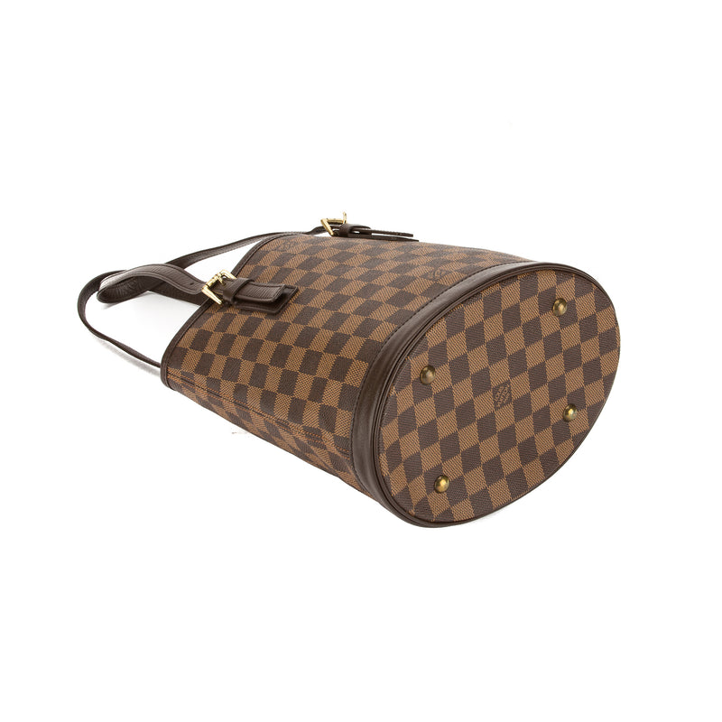 Brown Louis Vuitton Damier Ebene Marais Bucket Bag