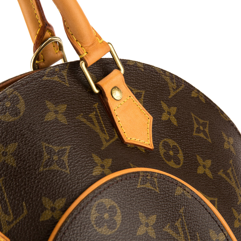 LV Ellipse PM Brown Monogram Canvas with Leather and Gold Hardware