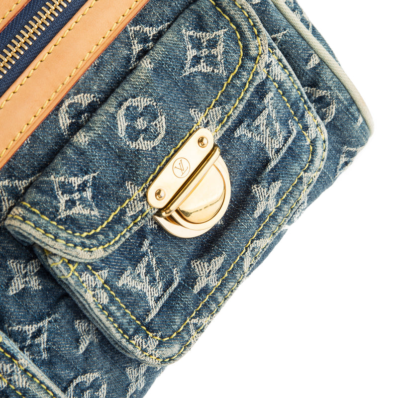 Louis Vuitton Limited Edition Blue Denim Monogram Denim Sunbeam Bag -  Yoogi's Closet