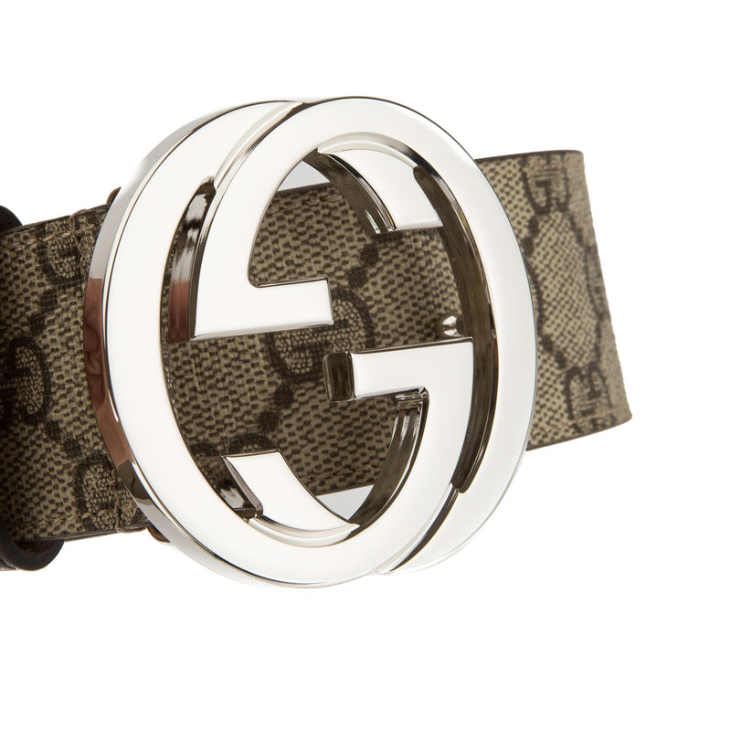 Gucci Brown Leather GG Supreme Interlocking G Belt (New with Tags) – LuxeDH