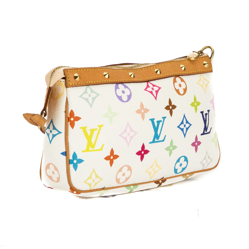 Louis Vuitton White Monogram Canvas Multicolore Pochette Accessoires B – LuxeDH