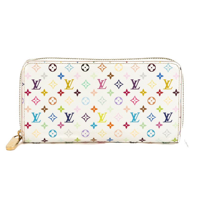 Louis Vuitton White Monogram Canvas Multicolore Zippy Long Wallet (Pre – LuxeDH