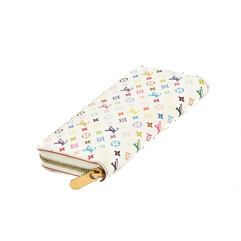 Louis Vuitton White Monogram Canvas Multicolore Zippy Long Wallet (Pre – LuxeDH