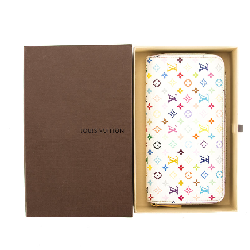 Louis Vuitton White Monogram Canvas Multicolore Zippy Long Wallet (Pre – LuxeDH