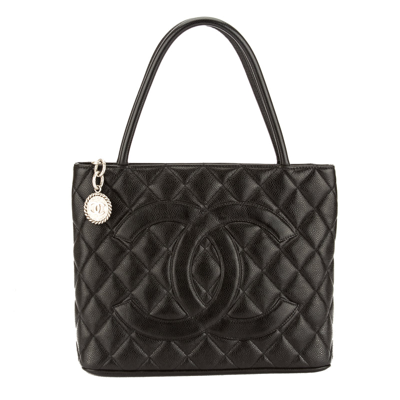 Chanel Black Caviar Leather Medallion Tote Bag (Pre Owned) – LuxeDH