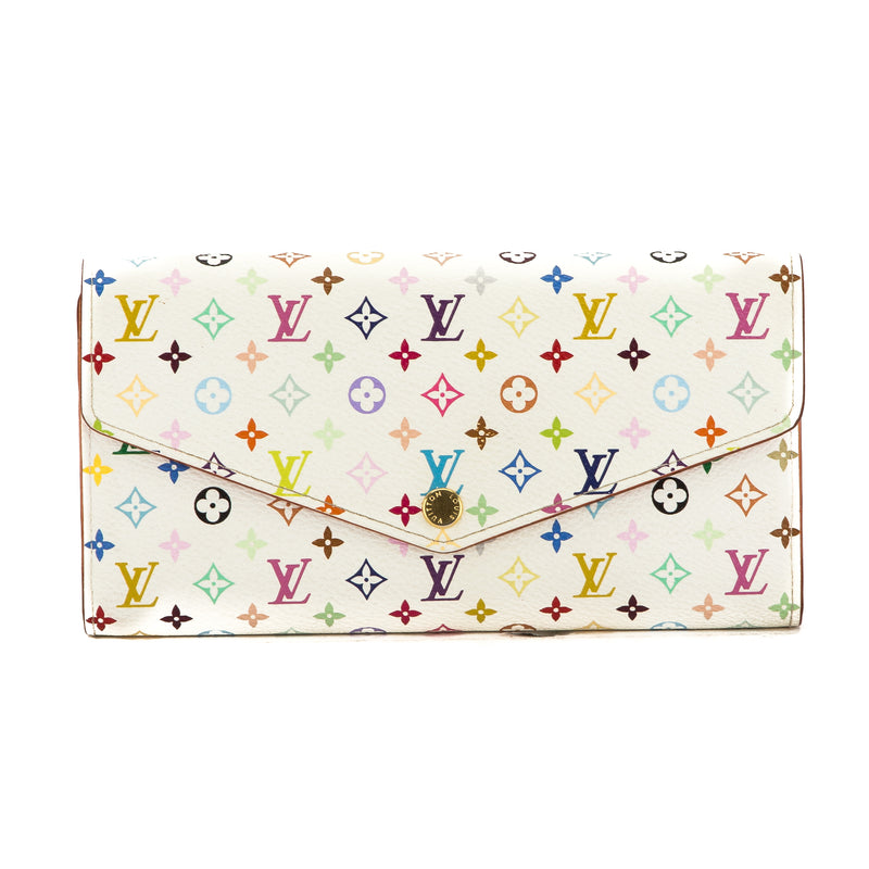 Louis Vuitton White Monogram Canvas Multicolore Sarah Wallet (Pre Owne – LuxeDH