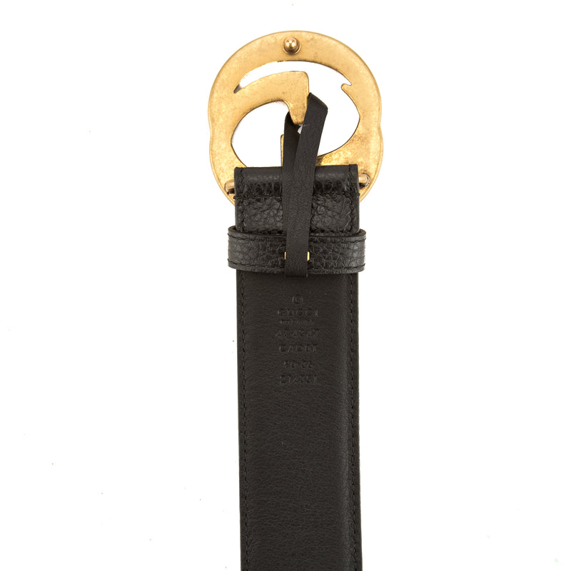 Gucci Black Leather Belt with Interlocking G Buckle (New with Tags) – LuxeDH