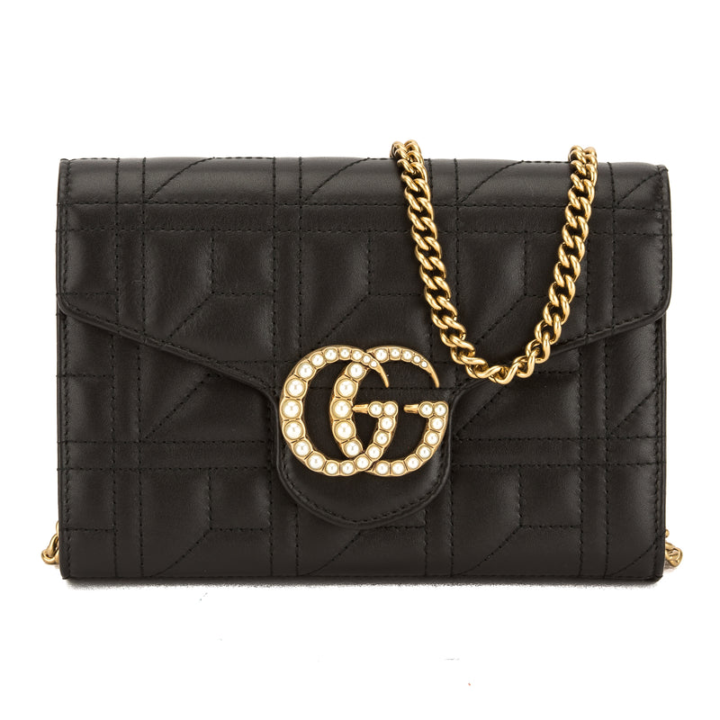 Gucci Black Matelasse Leather GG Marmont Mini Bag (New with Tags) – LuxeDH