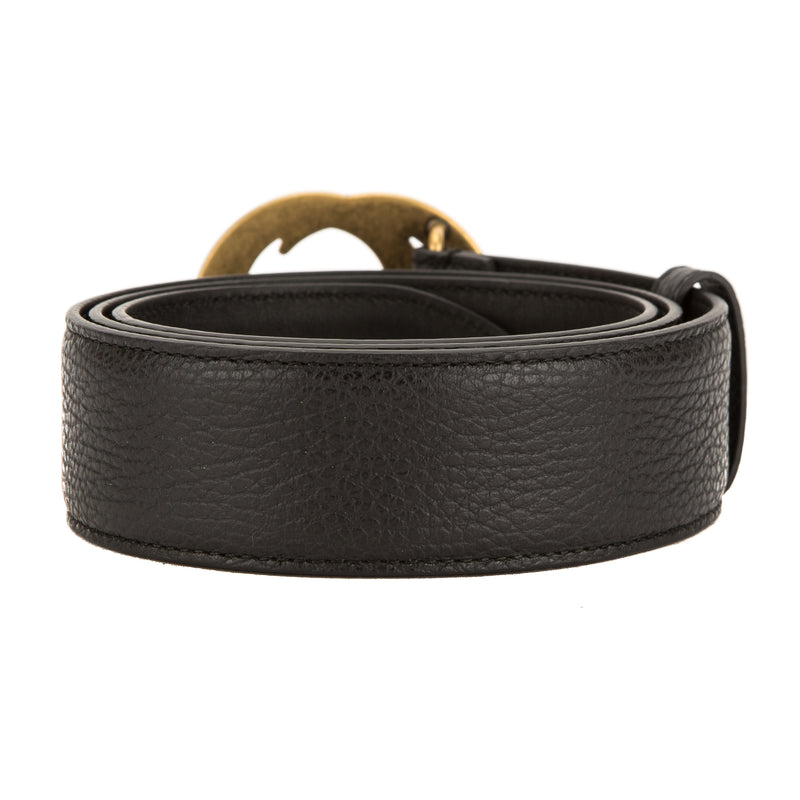 Gucci Black Leather Belt with Interlocking G Buckle (New with Tags) – LuxeDH